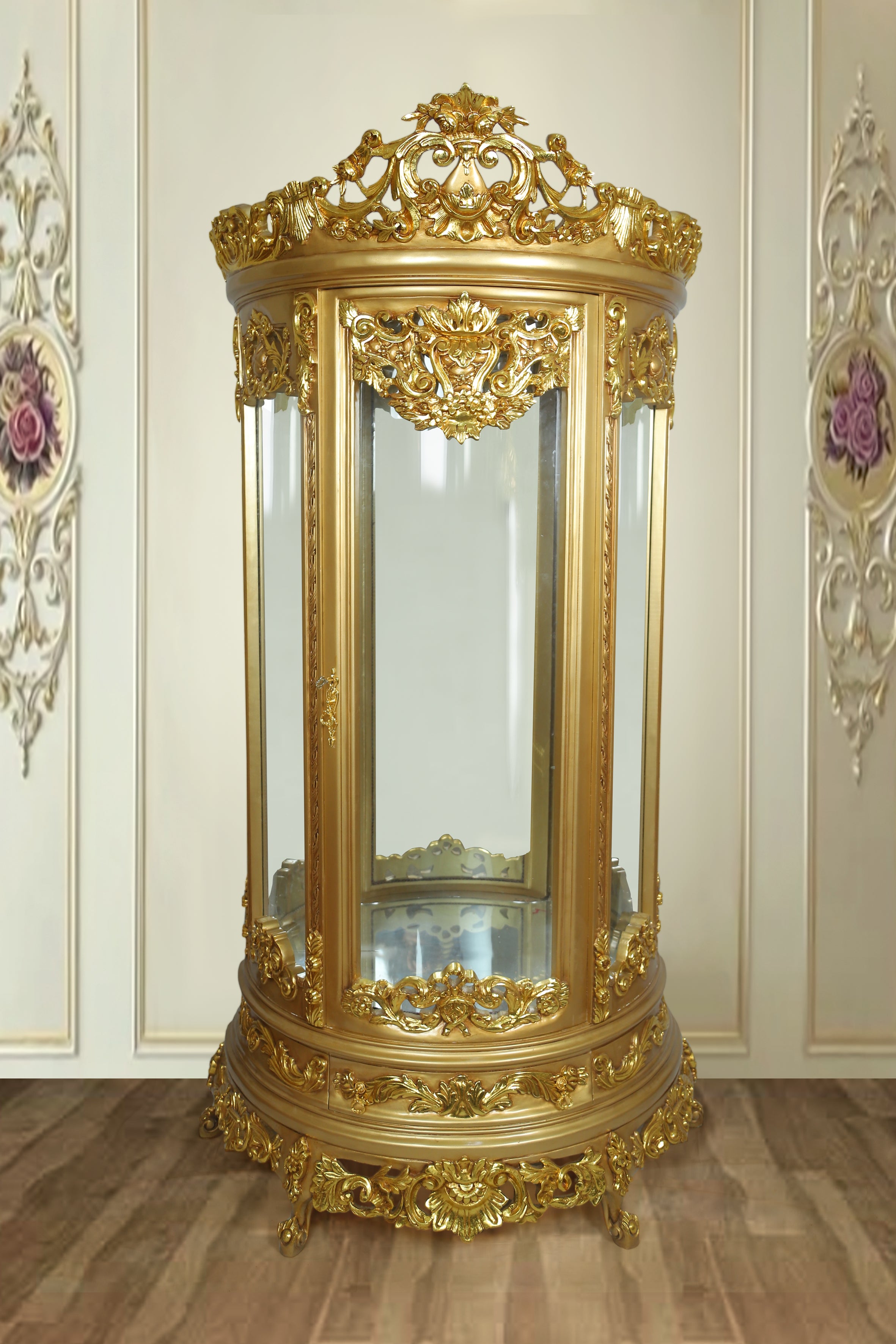 Modern Curio Console Mirror – Sleek Sophistication