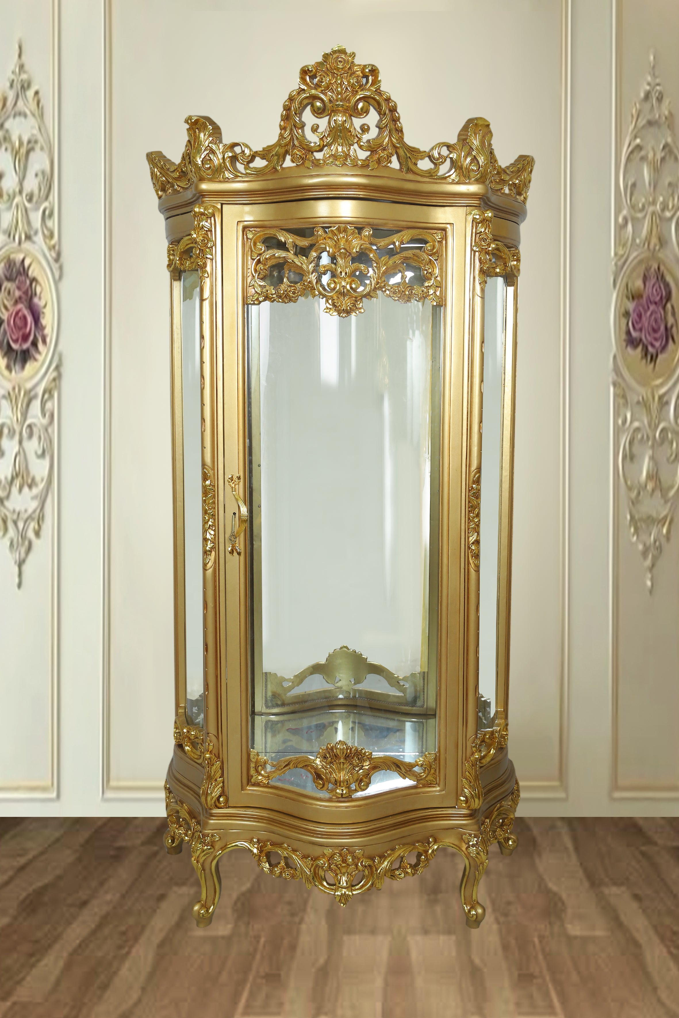 Luxury antique-style cabinet with glass doors