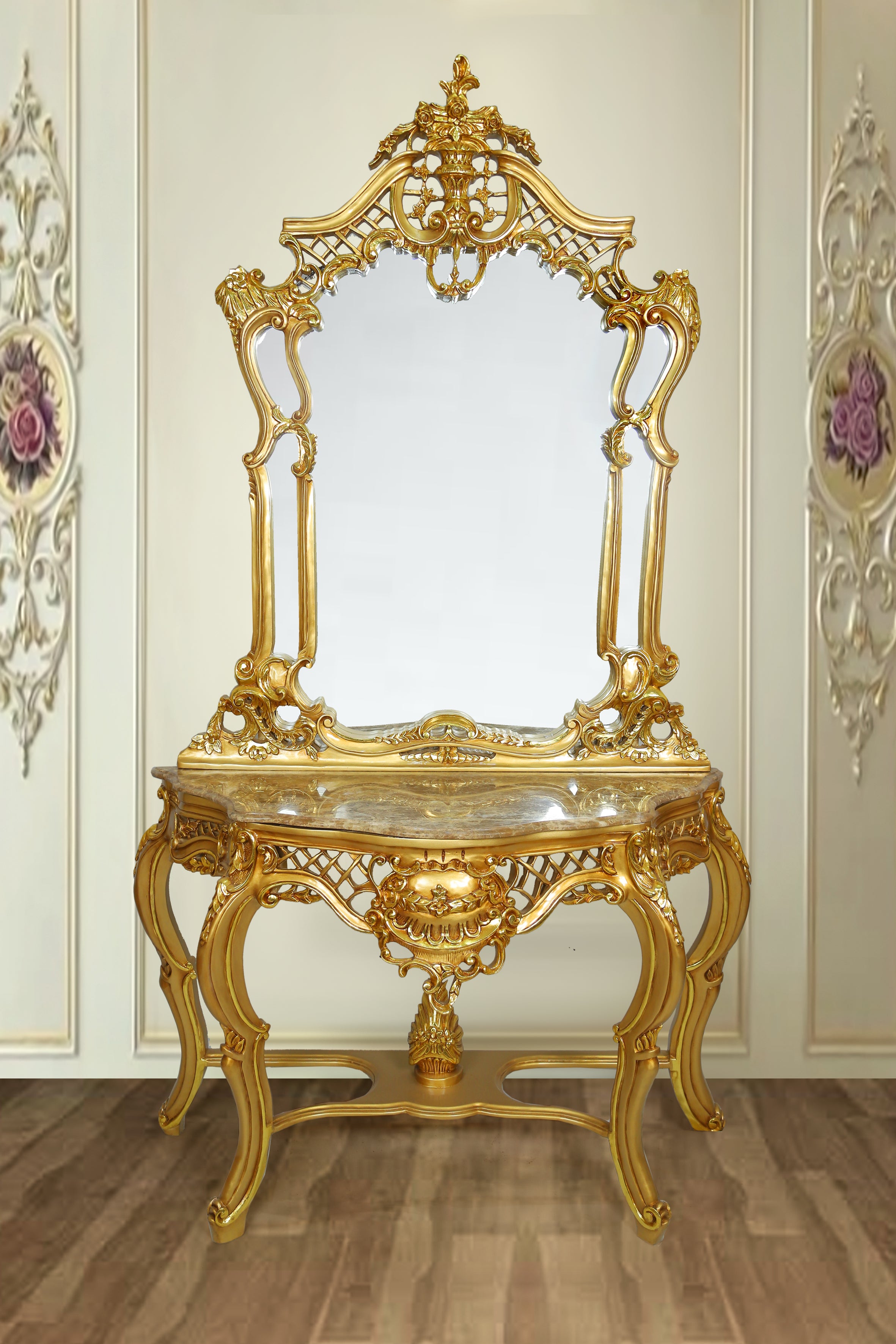 Antique Vanity Console Mirror