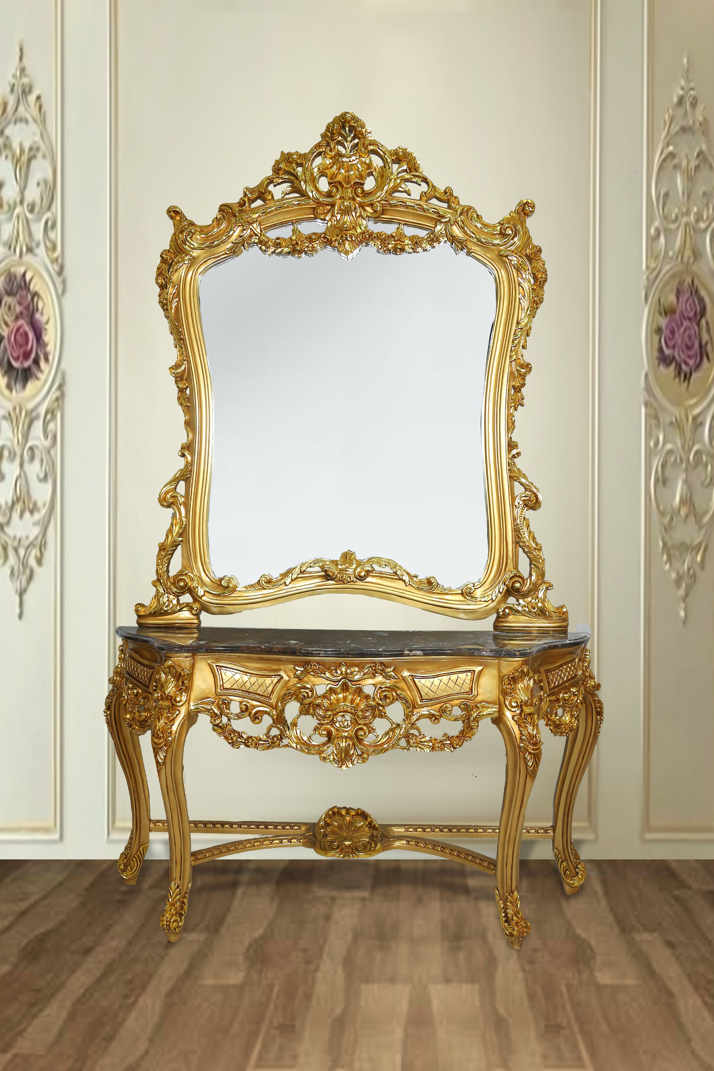 Reflective Antique Console Mirror