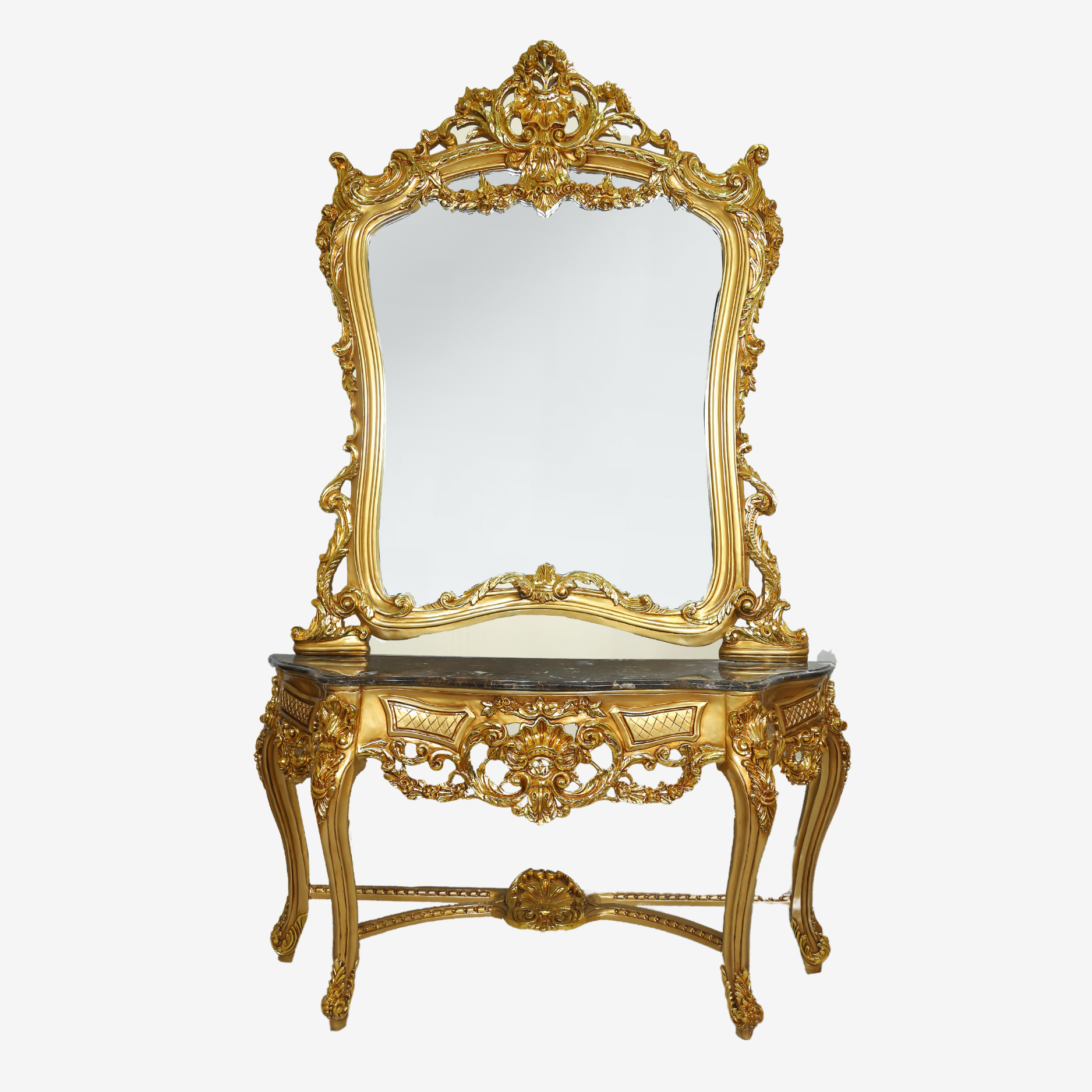 Reflective Antique Console Mirror