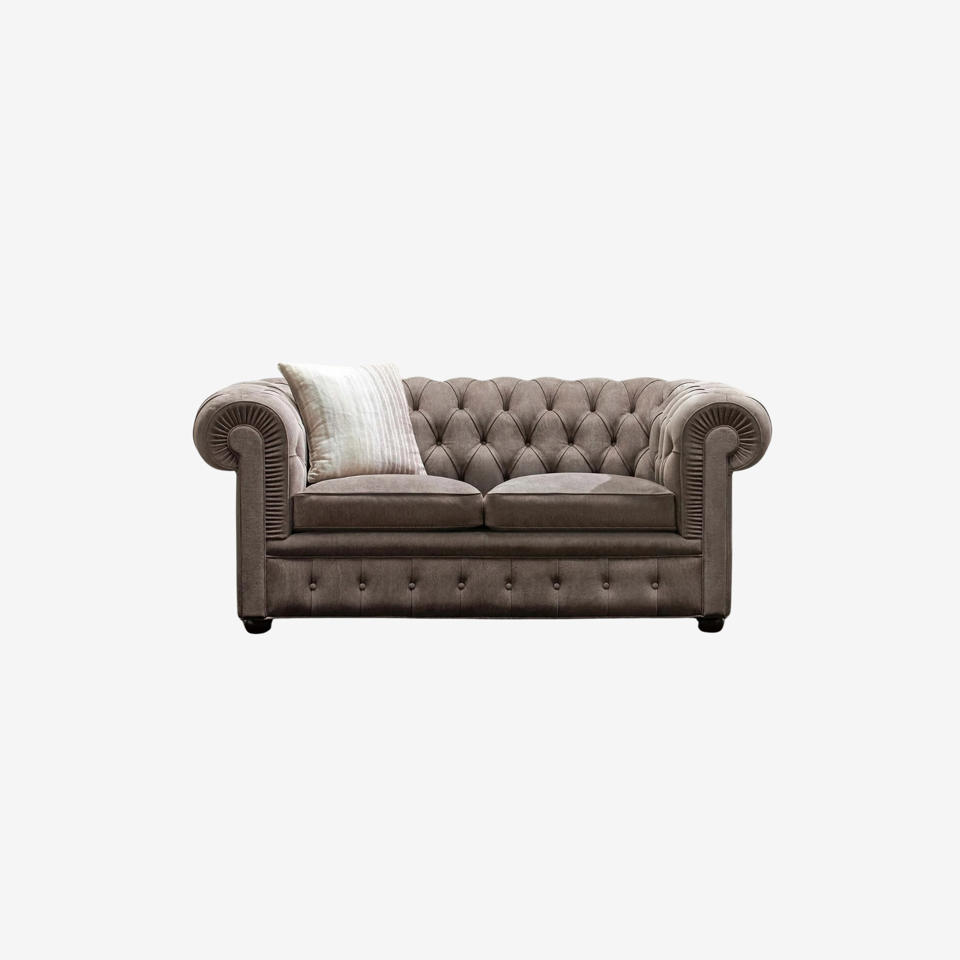 Modern channel back sofa with wood legs