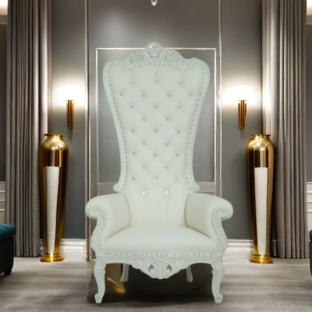 Side view of high-end event lounge chair in soft fabric
