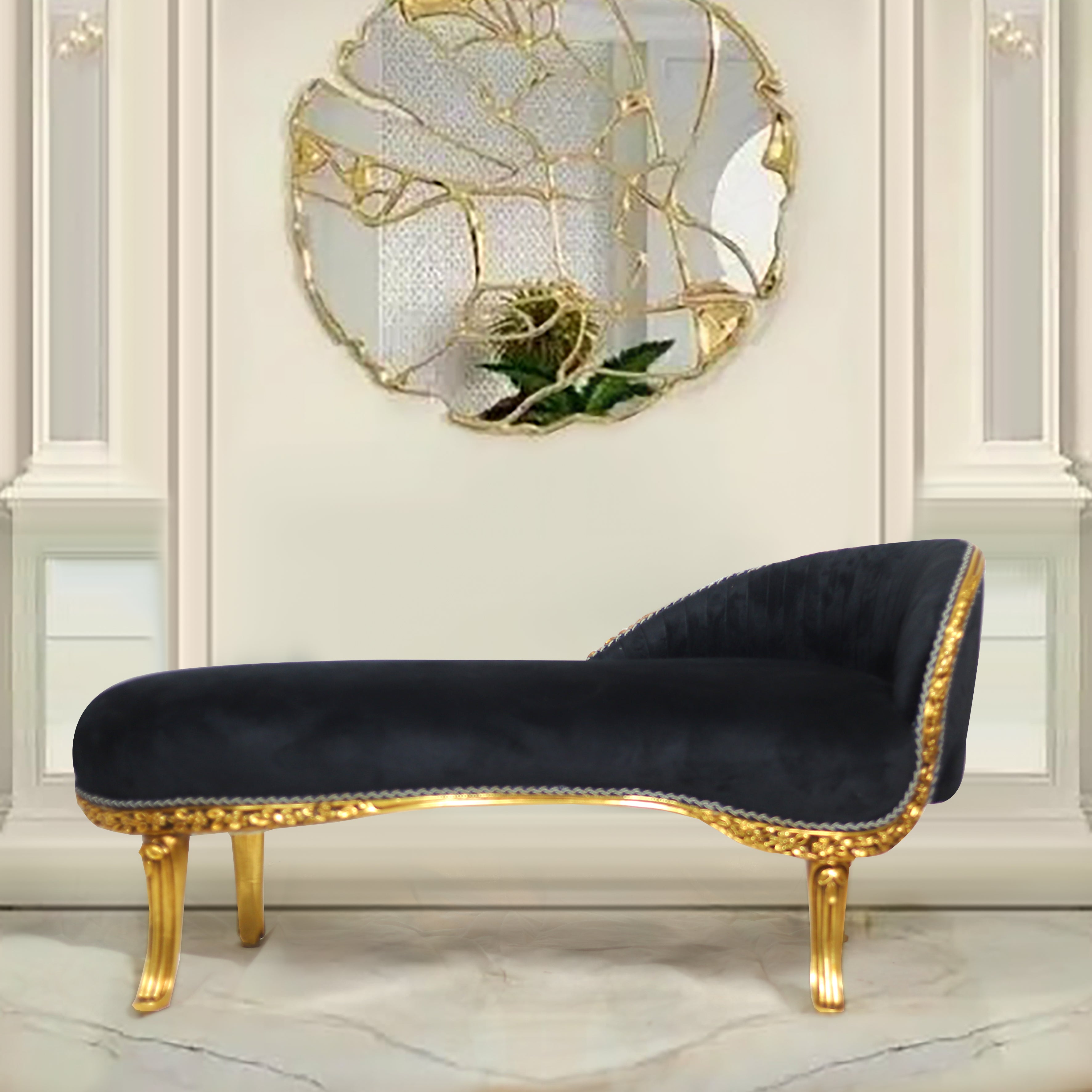 Cheryl Black Lounge Chair elegantly placed in a luxurious living room setting