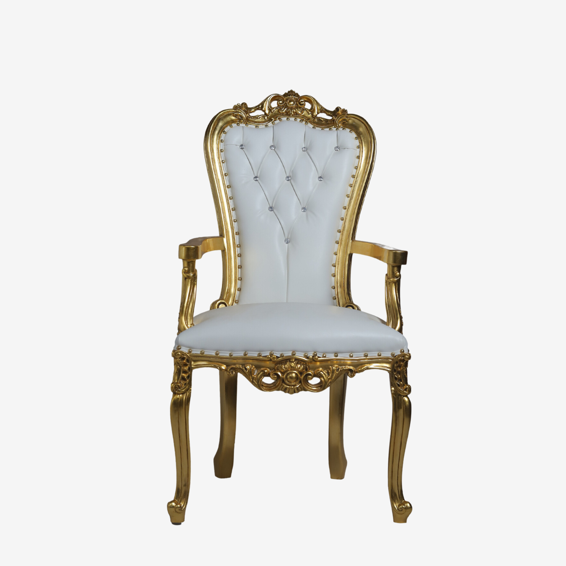 Golden Comfort Chair front view showcasing diamond-quilted back cushion.