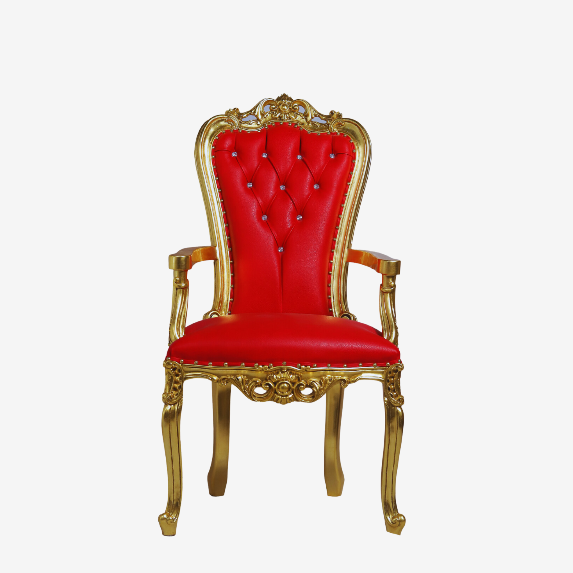 Front view of Rich Romance Chair showcasing spindle barrel back design.​

