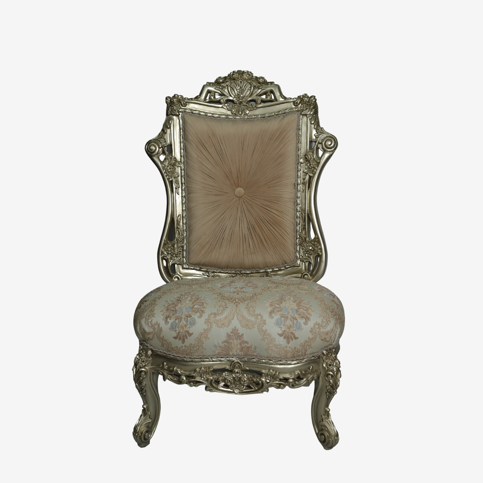 Modern gold accent chair with channel back